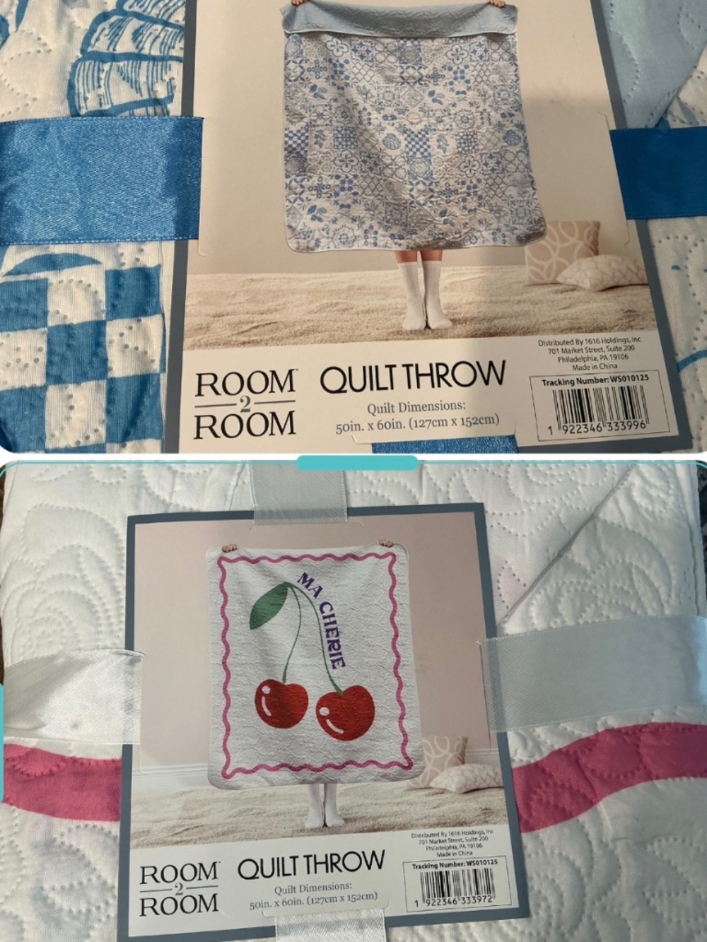 ROOM 2 ROOM QUILT THROW 50” x 60” Choice